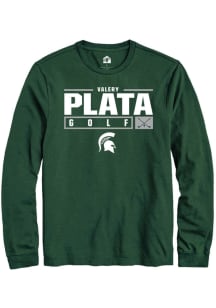 Valery Plata Rally Mens Green Michigan State Spartans NIL Stacked Box Tee