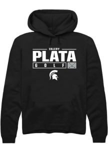 Valery Plata Rally Mens Black Michigan State Spartans NIL Stacked Box Hooded Sweatshirt