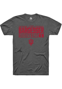 Lexus Bargesser Dark Grey Indiana Hoosiers NIL Stacked Box Short Sleeve T Shirt