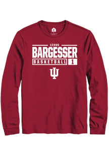 Lexus Bargesser Rally Mens Red Indiana Hoosiers NIL Stacked Box Tee