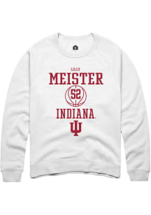 Lilly Meister  Rally Indiana Hoosiers Mens White NIL Sport Icon Long Sleeve Crew Sweatshirt