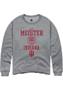 Lilly Meister  Rally Indiana Hoosiers Mens Grey NIL Sport Icon Long Sleeve Crew Sweatshirt