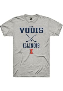 Ryan Voois Ash Illinois Fighting Illini NIL Sport Icon Short Sleeve T Shirt