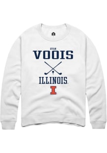 Ryan Voois Rally Mens White Illinois Fighting Illini NIL Sport Icon Crew Sweatshirt