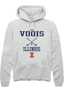 Ryan Voois Rally Mens White Illinois Fighting Illini NIL Sport Icon Hooded Sweatshirt