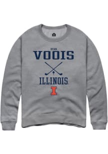 Ryan Voois Rally Mens Graphite Illinois Fighting Illini NIL Sport Icon Crew Sweatshirt