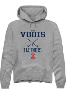 Ryan Voois Rally Mens Graphite Illinois Fighting Illini NIL Sport Icon Hooded Sweatshirt