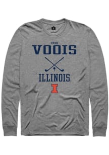 Ryan Voois Rally Mens Graphite Illinois Fighting Illini NIL Sport Icon Tee