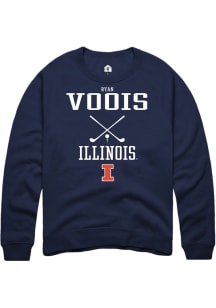 Ryan Voois Rally Mens Navy Blue Illinois Fighting Illini NIL Sport Icon Crew Sweatshirt