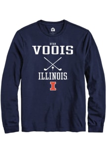 Ryan Voois Rally Mens Navy Blue Illinois Fighting Illini NIL Sport Icon Tee