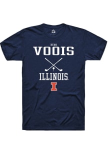 Ryan Voois Navy Blue Illinois Fighting Illini NIL Sport Icon Short Sleeve T Shirt