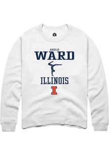 Arielle Ward Rally Mens White Illinois Fighting Illini NIL Sport Icon Crew Sweatshirt