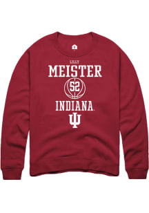 Lilly Meister  Rally Indiana Hoosiers Mens Red NIL Sport Icon Long Sleeve Crew Sweatshirt