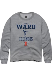 Arielle Ward Rally Mens Graphite Illinois Fighting Illini NIL Sport Icon Crew Sweatshirt