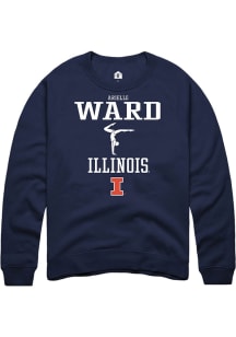 Arielle Ward Rally Mens Navy Blue Illinois Fighting Illini NIL Sport Icon Crew Sweatshirt