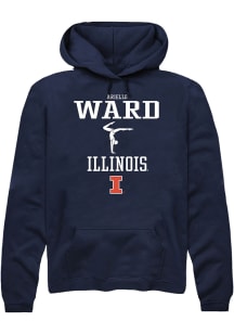 Arielle Ward Rally Mens Navy Blue Illinois Fighting Illini NIL Sport Icon Hooded Sweatshirt