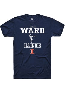 Arielle Ward Navy Blue Illinois Fighting Illini NIL Sport Icon Short Sleeve T Shirt