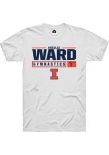 Arielle Ward White Illinois Fighting Illini NIL Stacked Box Short Sleeve T Shirt