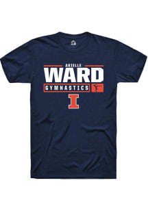 Arielle Ward Navy Blue Illinois Fighting Illini NIL Stacked Box Short Sleeve T Shirt