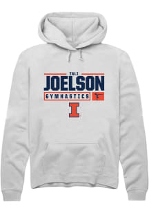 Tali Joelson Rally Mens White Illinois Fighting Illini NIL Stacked Box Hooded Sweatshirt