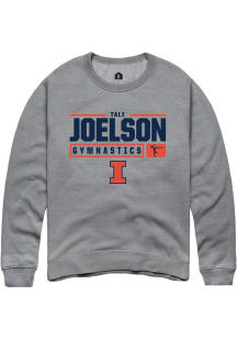 Tali Joelson Rally Mens Graphite Illinois Fighting Illini NIL Stacked Box Crew Sweatshirt