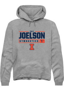 Tali Joelson Rally Mens Graphite Illinois Fighting Illini NIL Stacked Box Hooded Sweatshirt