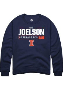 Tali Joelson Rally Mens Navy Blue Illinois Fighting Illini NIL Stacked Box Crew Sweatshirt