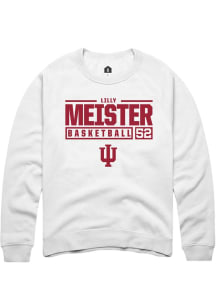 Lilly Meister Rally Mens White Indiana Hoosiers NIL Stacked Box Crew Sweatshirt