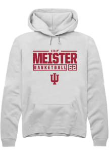 Lilly Meister  Rally Indiana Hoosiers Mens White NIL Stacked Box Long Sleeve Hoodie