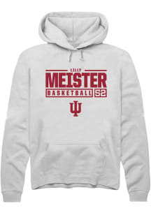 Lilly Meister Rally Mens White Indiana Hoosiers NIL Stacked Box Hooded Sweatshirt