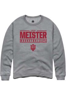 Lilly Meister Rally Mens Graphite Indiana Hoosiers NIL Stacked Box Crew Sweatshirt