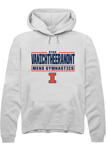 Ryan Vanichtheeranont Rally Mens White Illinois Fighting Illini NIL Stacked Box Hooded Sweatshir..