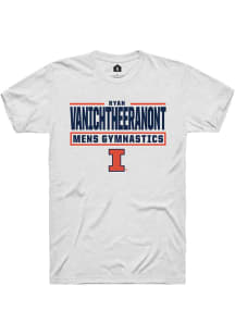 Ryan Vanichtheeranont White Illinois Fighting Illini NIL Stacked Box Short Sleeve T Shirt