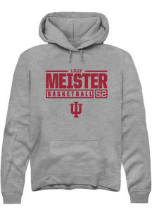 Lilly Meister Rally Mens Graphite Indiana Hoosiers NIL Stacked Box Hooded Sweatshirt