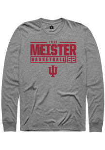 Lilly Meister  Indiana Hoosiers Grey Rally NIL Stacked Box Long Sleeve T Shirt