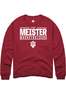 Lilly Meister Rally Mens Red Indiana Hoosiers NIL Stacked Box Crew Sweatshirt