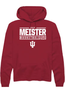 Lilly Meister  Rally Indiana Hoosiers Mens Red NIL Stacked Box Long Sleeve Hoodie
