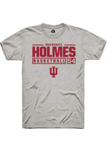 Mackenzie Holmes  Indiana Hoosiers Ash Rally NIL Stacked Box Short Sleeve T Shirt