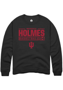 Mackenzie Holmes  Rally Indiana Hoosiers Mens Black NIL Stacked Box Long Sleeve Crew Sweatshirt