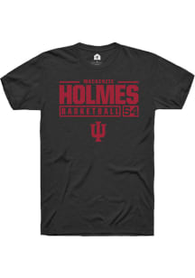 Mackenzie Holmes  Indiana Hoosiers Black Rally NIL Stacked Box Short Sleeve T Shirt
