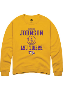 Flau'jae Johnson  Rally LSU Tigers Mens Gold NIL Sport Icon Long Sleeve Crew Sweatshirt