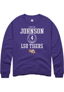 Flau'jae Johnson  Rally LSU Tigers Mens Purple NIL Sport Icon Long Sleeve Crew Sweatshirt