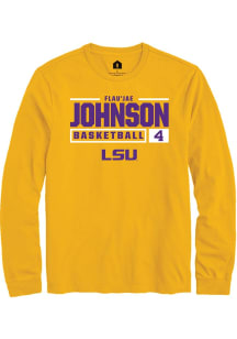 Flau'jae Johnson  LSU Tigers Gold Rally NIL Stacked Box Long Sleeve T Shirt