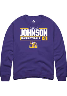 Flau'jae Johnson  Rally LSU Tigers Mens Purple NIL Stacked Box Long Sleeve Crew Sweatshirt