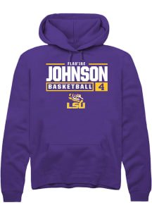 Flau'jae Johnson  Rally LSU Tigers Mens Purple NIL Stacked Box Long Sleeve Hoodie