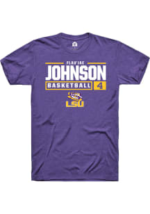 Flau'jae Johnson  LSU Tigers Purple Rally NIL Stacked Box Short Sleeve T Shirt