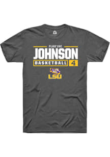 Flau'jae Johnson  LSU Tigers Dark Grey Rally NIL Stacked Box Short Sleeve T Shirt