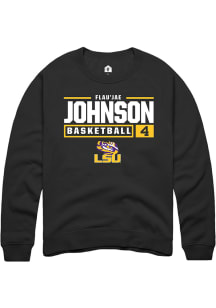 Flau'jae Johnson  Rally LSU Tigers Mens Black NIL Stacked Box Long Sleeve Crew Sweatshirt