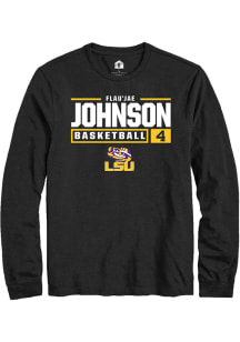 Flau'jae Johnson  LSU Tigers Black Rally NIL Stacked Box Long Sleeve T Shirt