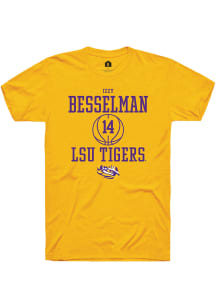 Izzy Besselman  LSU Tigers Gold Rally NIL Sport Icon Short Sleeve T Shirt
